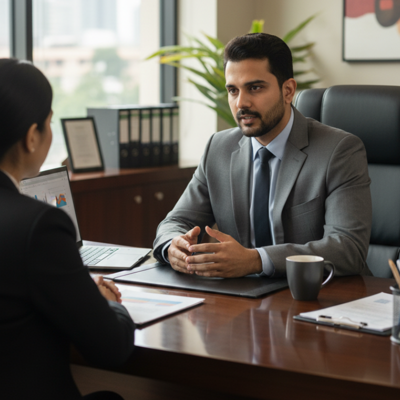 Professional team working in an office